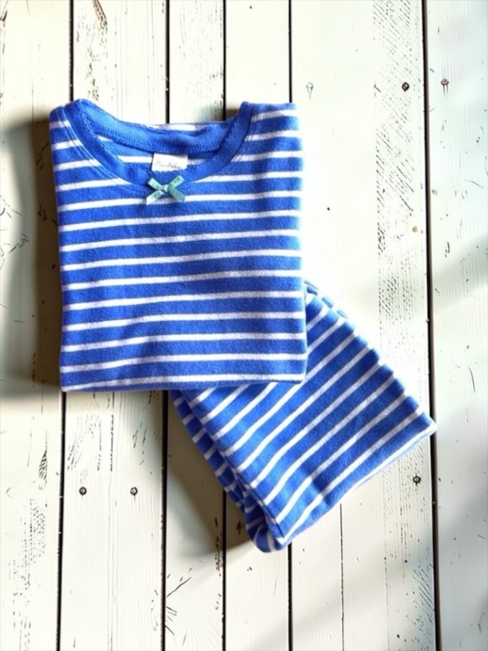 Mini Boden Striped Pajama Set • Short Sleeve + Shorts • 5Y